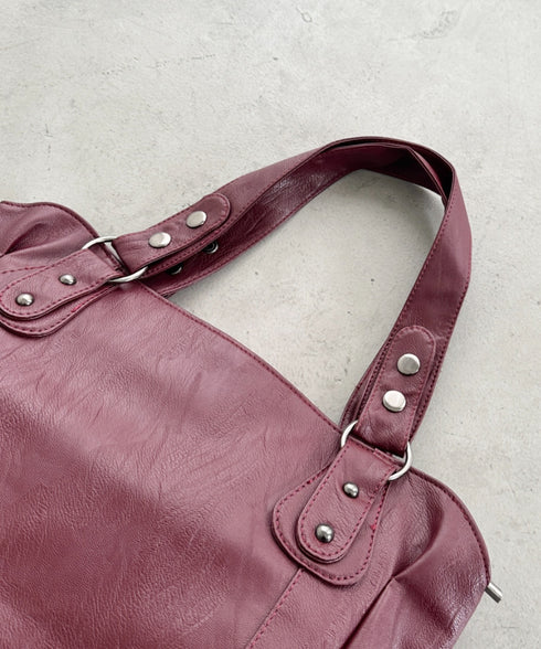 サイドベルトPUボストンバッグ | BA1255023 | レッド