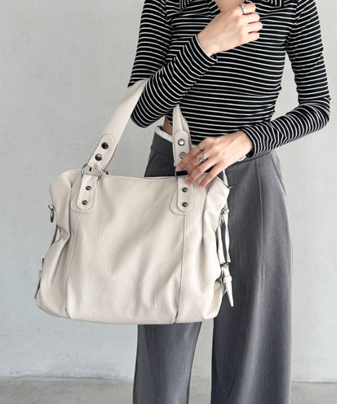 サイドベルトPUボストンバッグ | BA1255023 | アイボリー