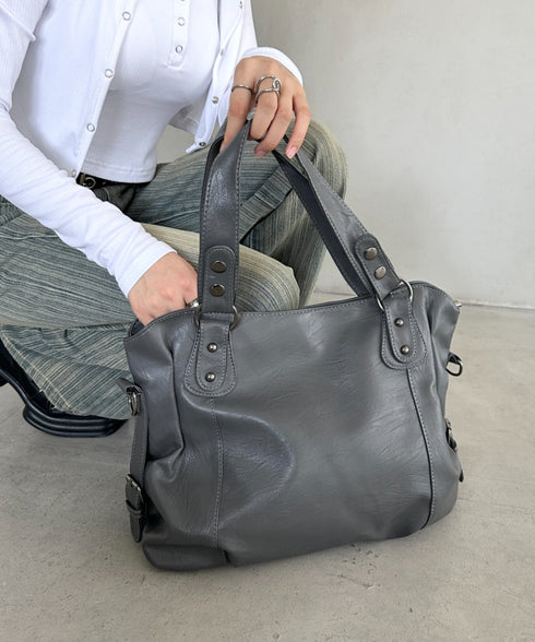 サイドベルトPUボストンバッグ | BA1255023 | グレー