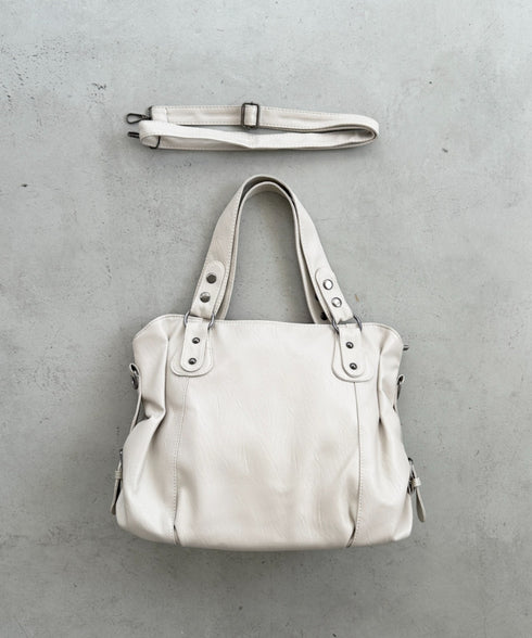 サイドベルトPUボストンバッグ | BA1255023 | アイボリー