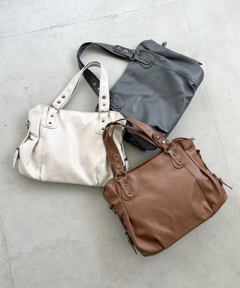 サイドベルトPUボストンバッグ | BA1255023 | ブラウン