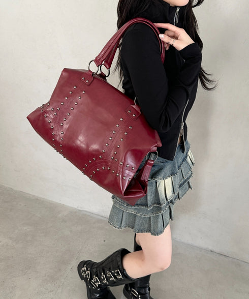 スタッズボストンバッグ | BA1255024 | レッド