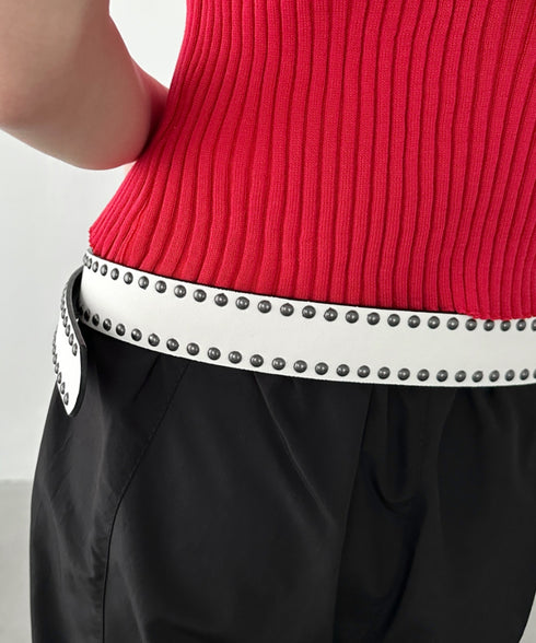 ダブルスタッズベルト | BA6255027 | ホワイト