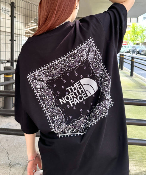 THE NORTH FACE(ザ・ノースフェイス)/ビッグロゴ プリント バンダナ 半袖 Tシャツ/M'S BANDANA S/S R/TEE | IM2251068 | ブラック