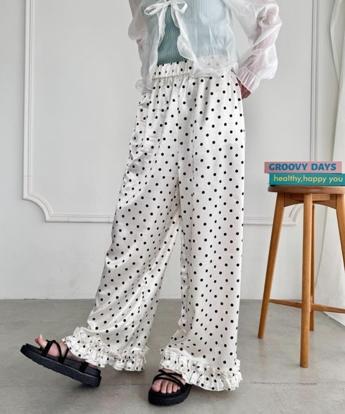 シャイニードット裾フリルパンツ | SL2255012 | アイボリー