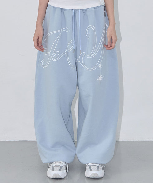 FANCY CLUB(ファンシークラブ)/ワイド ルーズ エンジェル ジョガー スウェットパンツ/ANGEL VINTAGE SWEATPANTS | AT2252011 | ブルー