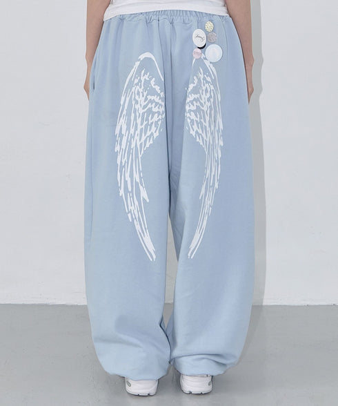 FANCY CLUB(ファンシークラブ)/ワイド ルーズ エンジェル ジョガー スウェットパンツ/ANGEL VINTAGE SWEATPANTS | AT2252011 | ブルー