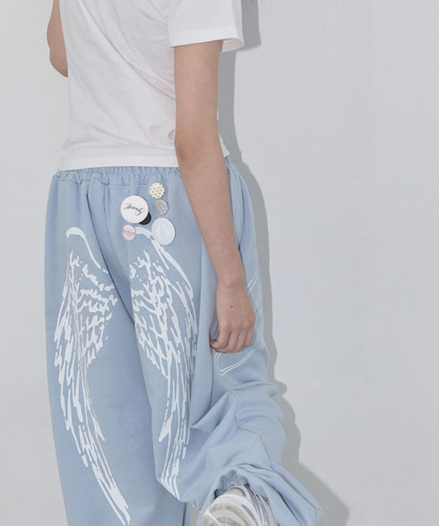 FANCY CLUB(ファンシークラブ)/ワイド ルーズ エンジェル ジョガー スウェットパンツ/ANGEL VINTAGE SWEATPANTS | AT2252011 | ブルー