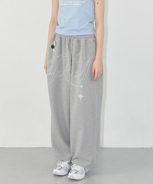 FANCY CLUB(ファンシークラブ)/ワイド ルーズ エンジェル ジョガー スウェットパンツ/ANGEL VINTAGE SWEATPANTS | AT2252011 | グレー