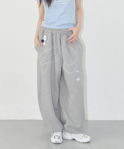 FANCY CLUB(ファンシークラブ)/ワイド ルーズ エンジェル ジョガー スウェットパンツ/ANGEL VINTAGE SWEATPANTS | AT2252011 | グレー