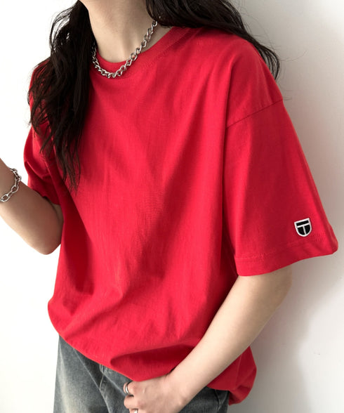 NEWTRAL(ニュートラル)/205 5.6oz スタンダードエンブレムT/サイズ展開多数 コットン 無地 半袖 Tシャツ | NT2009005 | レッド