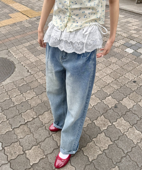 リボンスカラップレイヤードコットンスカート | SL6255025 | ホワイト
