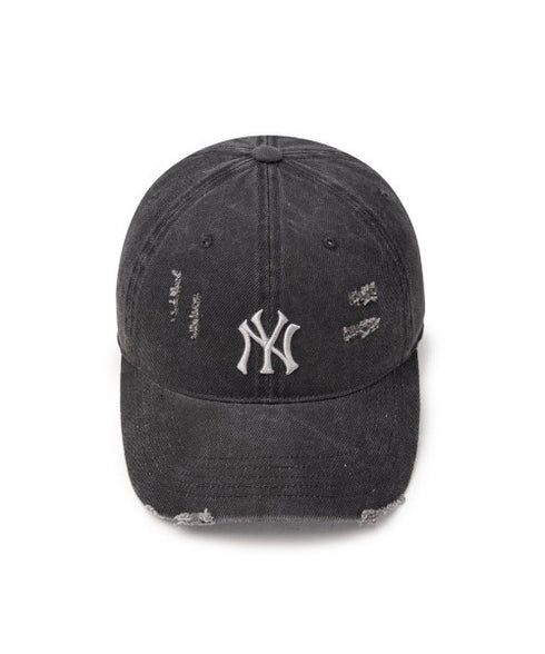 MLB KOREA(エムエルビーコリア)/ダメージ ウォッシング ロゴ刺繍 ベースボール キャップ 帽子/damage washing unstructured ball-cap | AT5252016 | ダークグレー