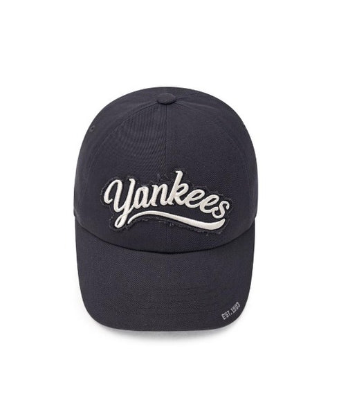 MLB KOREA(エムエルビーコリア)/ヴィンテージ ダメージ ロゴ刺繍 ベースボール キャップ 帽子/varsity vintage unstructured ball-cap | AT5252017 | ダークグレー