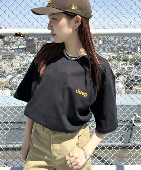 JEEP(ジープ)/グラフィック バックロゴ ロゴ刺繍 半袖 Tシャツ/M-Logo graphic t-shirt | AT2252021 | ブラック
