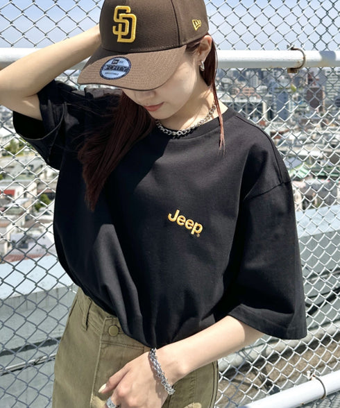 JEEP(ジープ)/グラフィック バックロゴ ロゴ刺繍 半袖 Tシャツ/M-Logo graphic t-shirt | AT2252021 | ブラック