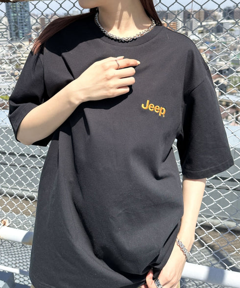 JEEP(ジープ)/グラフィック バックロゴ ロゴ刺繍 半袖 Tシャツ/M-Logo graphic t-shirt | AT2252021 | ブラック
