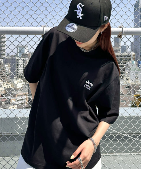 JEEP(ジープ)/2枚組セット 2P ワンポイント ロゴ刺繍 半袖 Tシャツ/2PACK Single air gram t-shirt | AT2252022 | ブラック