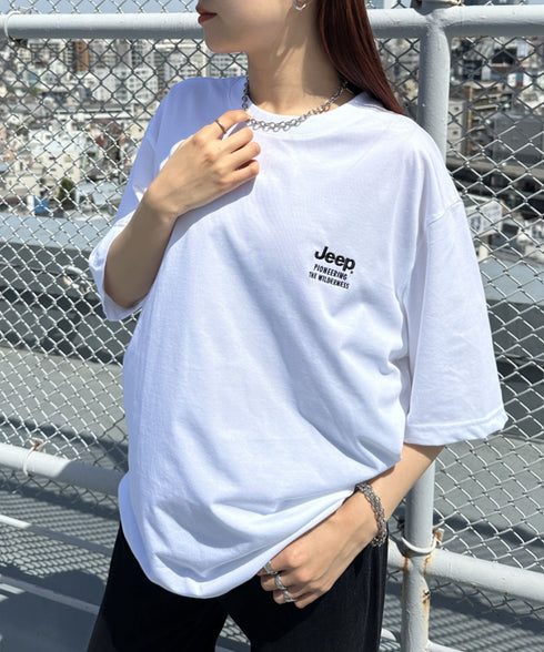 JEEP(ジープ)/2枚組セット 2P ワンポイント ロゴ刺繍 半袖 Tシャツ/2PACK Single air gram t-shirt | AT2252022 | ホワイト