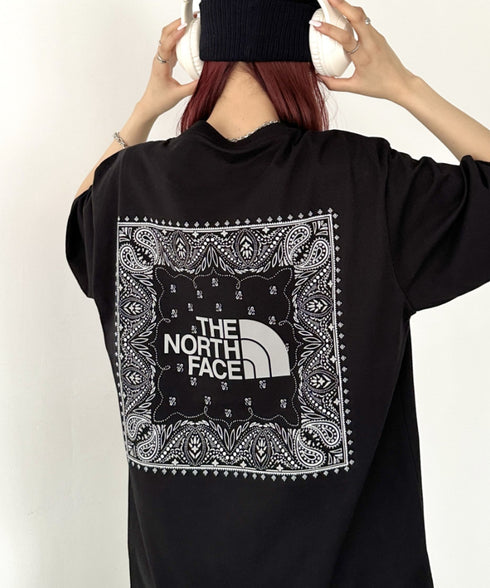 THE NORTH FACE(ザ・ノースフェイス)/ビッグロゴ プリント バンダナ 半袖 Tシャツ/M'S BANDANA S/S R/TEE | IM2251068 | ブラック