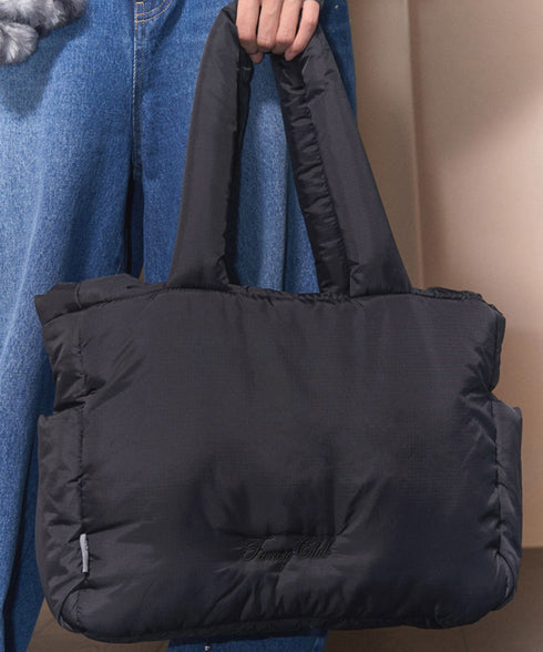 FANCY CLUB(ファンシークラブ)/パデッド パファー バタフライ キルティング ショルダー トートバッグ 軽量/CUDDLE PADDED SHOULDER BAG | AT1252029 | ブラック