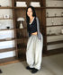 MUCENT(ムセント)/ユニセックス ワイド ルーズ ロゴ ジョガー スウェットパンツ/LASH METAL LOGO JOGGER SWEAT WIDE PANTS UNISEX | AT2252030 | グレー