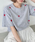ミニハート刺繍半袖Tシャツ | SL2252018 | グレー