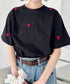 ミニハート刺繍半袖Tシャツ | SL2252018 | ブラック