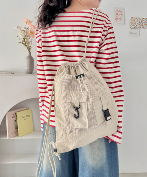 ダブルポケットメッシュナップサック | SL1255067 | アイボリー