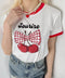 チェリーリボン半袖リンガーTシャツ | SL2252019 | レッド