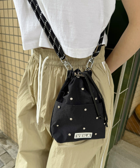 ビジューデザインミニサコッシュバッグ | CL1255039 | ブラック