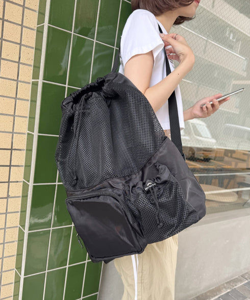 大容量メッシュデザインリュック | CL1255041 | ブラック