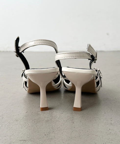 ダブルベルトポインテッドトゥパンプス | BA3255037 | アイボリー