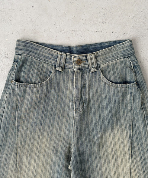 ストライプ柄ワイドデニムパンツ | BA2255040 | ブルー