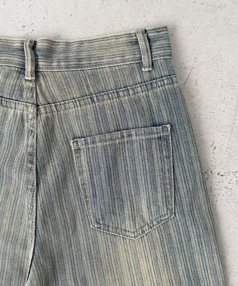 ストライプ柄ワイドデニムパンツ | BA2255040 | ブルー