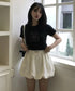 ROCKCAKE(ロックケーキ)/スクエア デニム ロゴ トップス 半袖 Tシャツ/Square Logo Denim Top | AT2252053 | ブラック