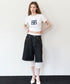 ROCKCAKE(ロックケーキ)/スクエア デニム ロゴ トップス 半袖 Tシャツ/Square Logo Denim Top | AT2252053 | ホワイト
