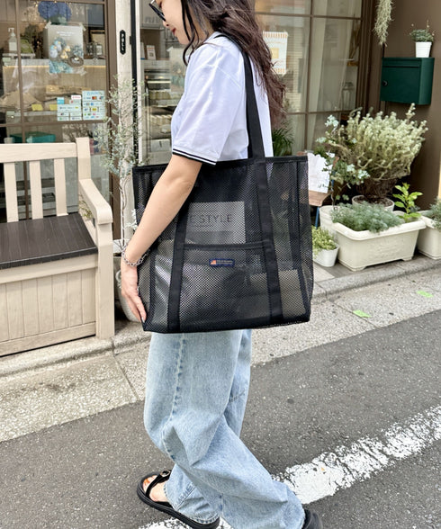 POLOCHAMPS(ポロチャンプス)/軽量 大容量 A4サイズ収納可能 メッシュトートバッグ | IM1252057 | ブラック