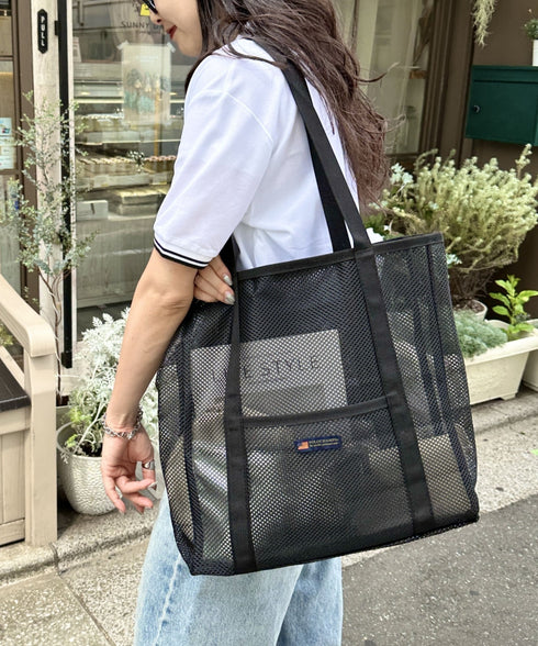 POLOCHAMPS(ポロチャンプス)/軽量 大容量 A4サイズ収納可能 メッシュトートバッグ | IM1252057 | ブラック
