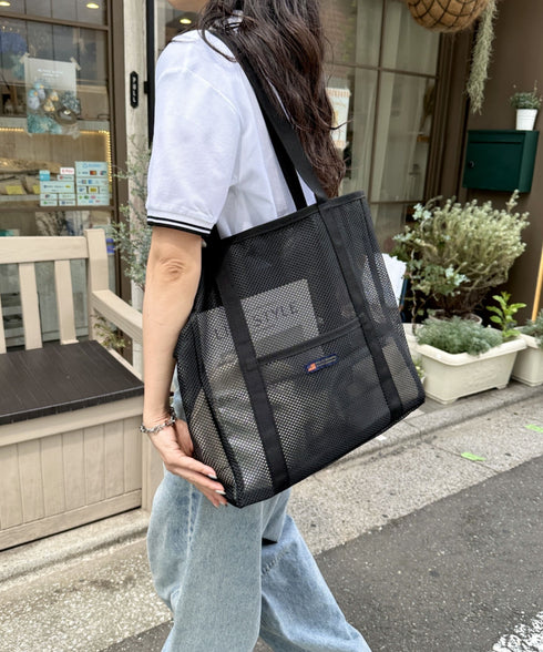 POLOCHAMPS(ポロチャンプス)/軽量 大容量 A4サイズ収納可能 メッシュトートバッグ | IM1252057 | ブラック