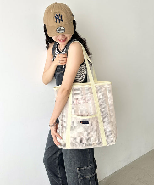 POLOCHAMPS(ポロチャンプス)/軽量 大容量 A4サイズ収納可能 メッシュトートバッグ | IM1252057 | アイボリー