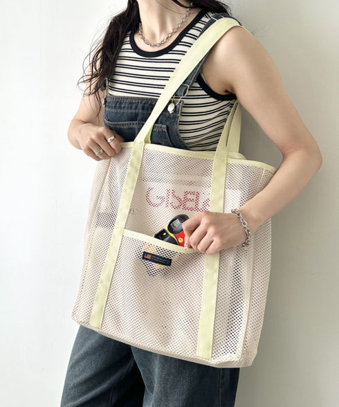 POLOCHAMPS(ポロチャンプス)/軽量 大容量 A4サイズ収納可能 メッシュトートバッグ | IM1252057 | アイボリー
