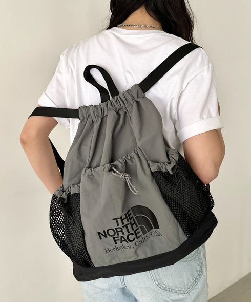 THE NORTH FACE(ザ・ノースフェイス)/2WAY 軽量 メッシュバッグ リュック ナップサック トートバッグ/LINDEN MESH GYM SACK | IM1252042 | グレー