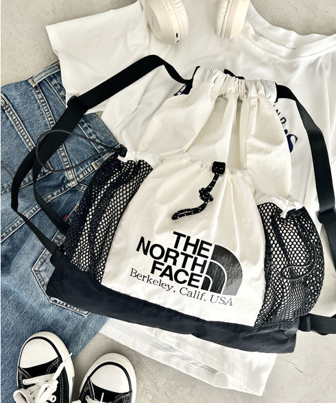 THE NORTH FACE(ザ・ノースフェイス)/2WAY 軽量 メッシュバッグ リュック ナップサック トートバッグ/LINDEN MESH GYM SACK | IM1252042 | ホワイト