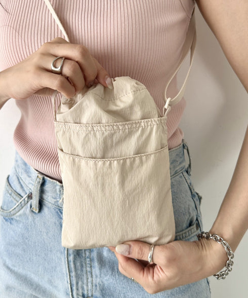 THE NORTH FACE(ザ・ノースフェイス)/ミニショルダー クロスバッグ スマホショルダー ポーチ/SIMPLE STRING BAG MINI | IM1252058 | クリーム