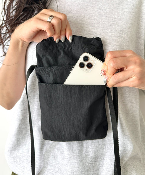 THE NORTH FACE(ザ・ノースフェイス)/ミニショルダー クロスバッグ スマホショルダー ポーチ/SIMPLE STRING BAG MINI | IM1252058 | ブラック