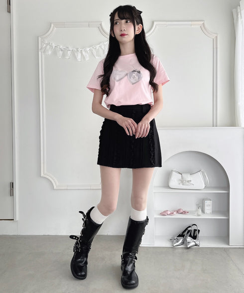 ハートペンダントキャットTシャツ | LO2252044 | ピンク