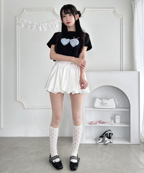 ハートペンダントキャットTシャツ | LO2252044 | ブラック