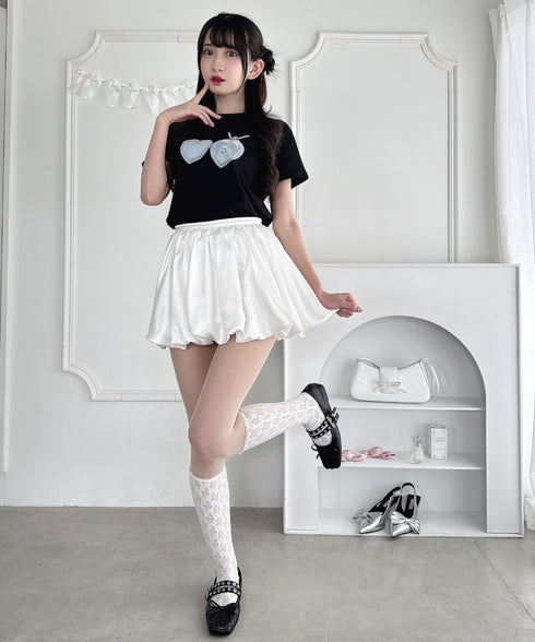 ハートペンダントキャットTシャツ | LO2252044 | ブラック