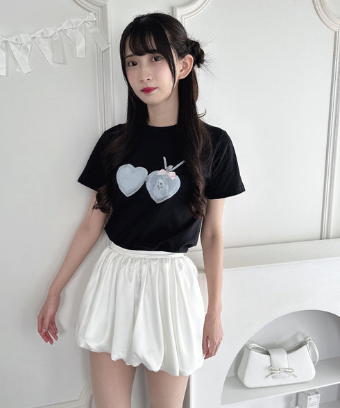 ハートペンダントキャットTシャツ | LO2252044 | ブラック